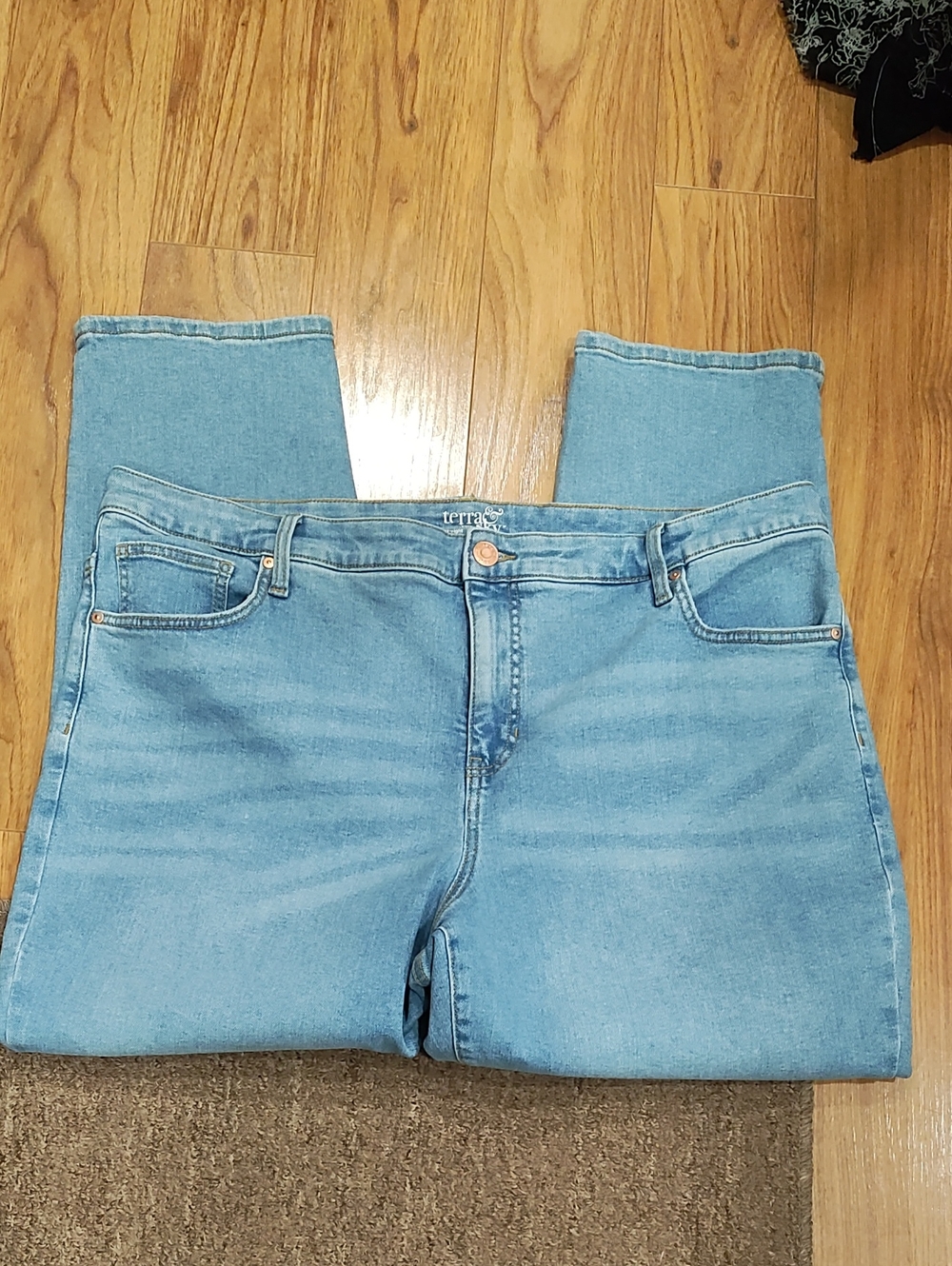 Terra & Sky Light Blue Slim Straight Women's Jeans